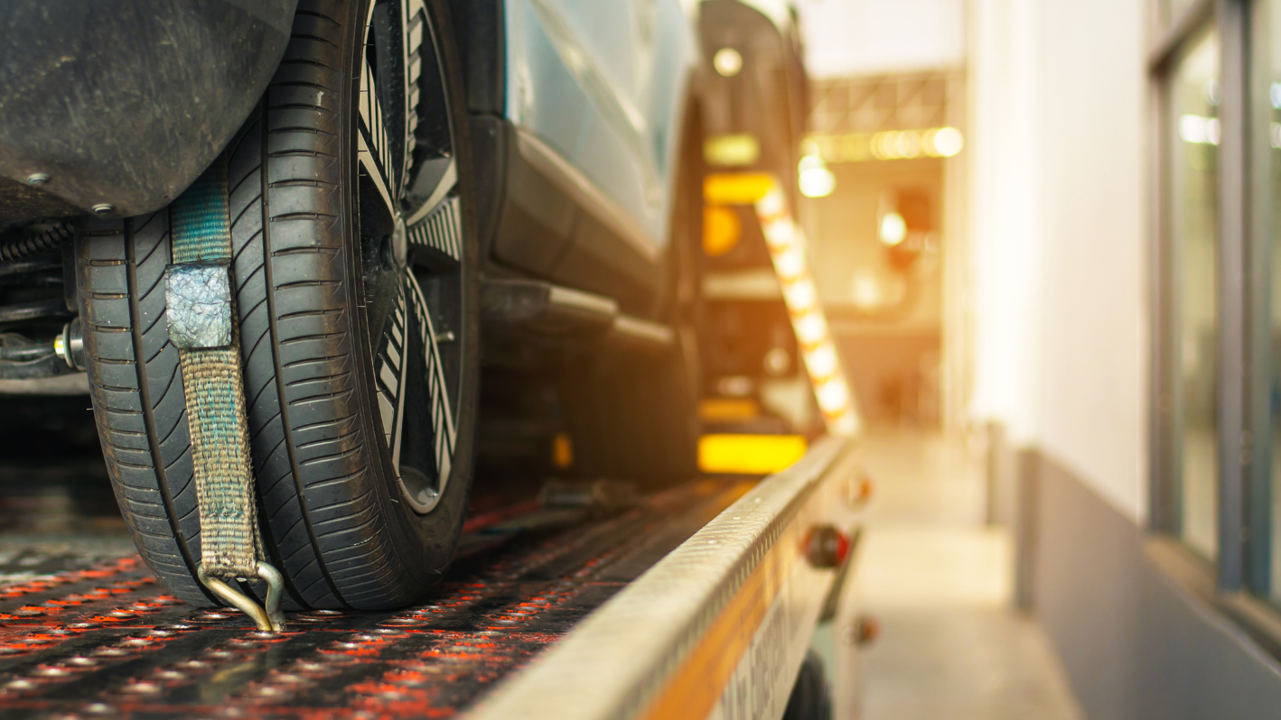 A close up of a tire on a vehicle